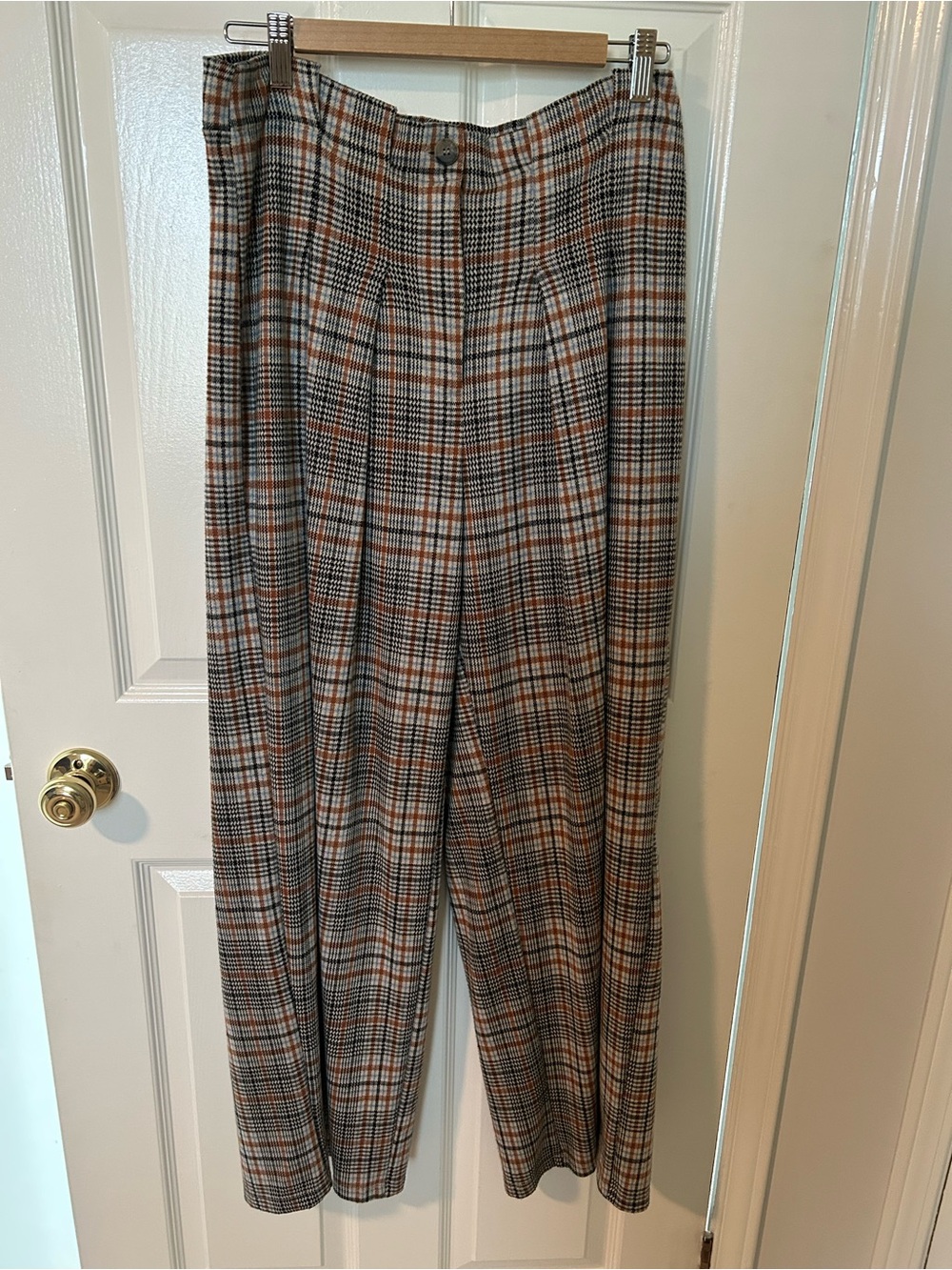 Maeve Plaid Skirt in Brown, Black, White & Orange